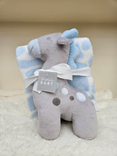 Load image into Gallery viewer, Baby Blanket and Giraffe Stuffy for a boy or Girl
